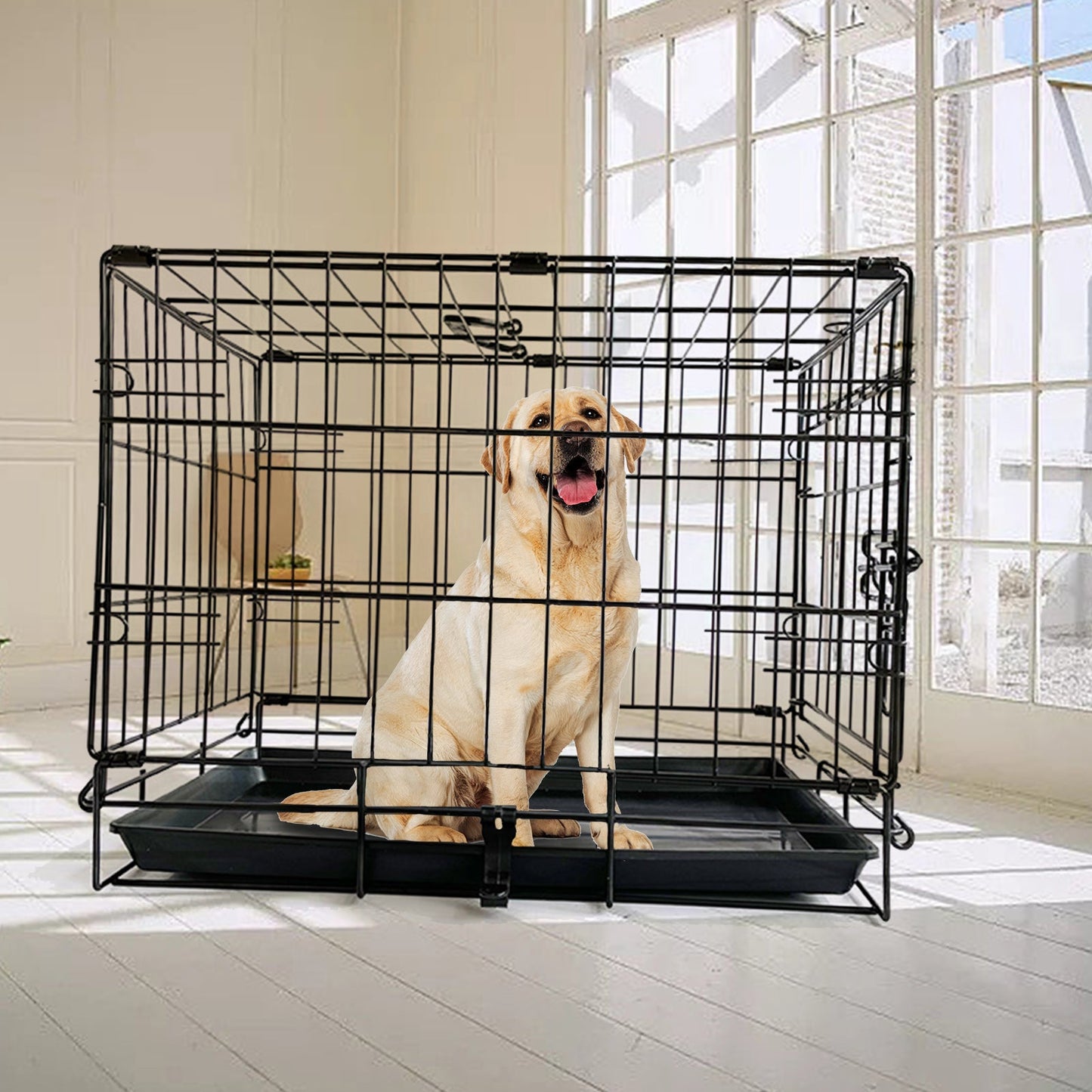 36 Pet Dog Cage Kennel Metal Crate Enlarged Thickened Reinforced Pet Dog House" - DogsDomain.com.au