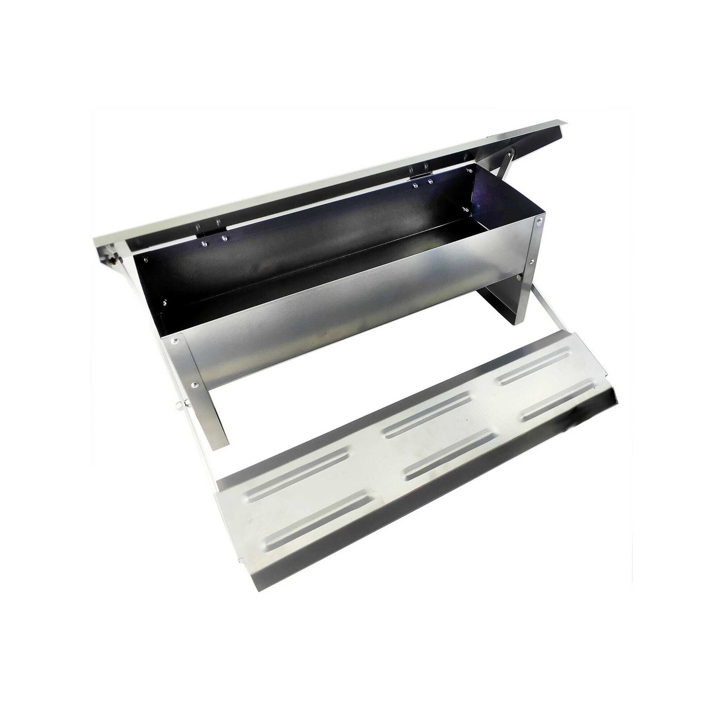6.5L Automatic Chook Chicken Feeder Poultry Auto Treadle Galvanised Metal Coop - DogsDomain.com.au