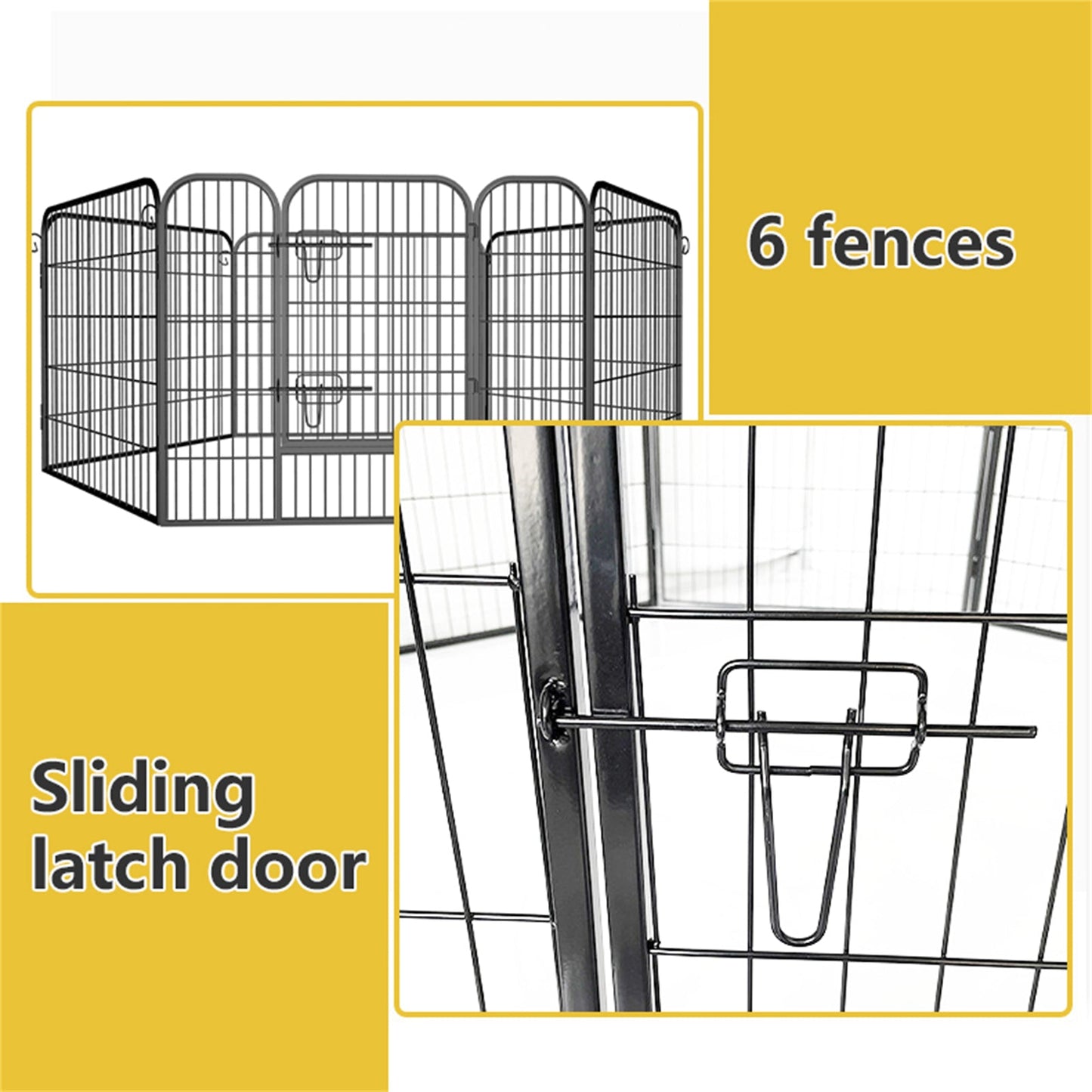 8 Panel Pet Dog Playpen Puppy Exercise Cage Enclosure Fence Foldable Play Pen L - DogsDomain.com.au