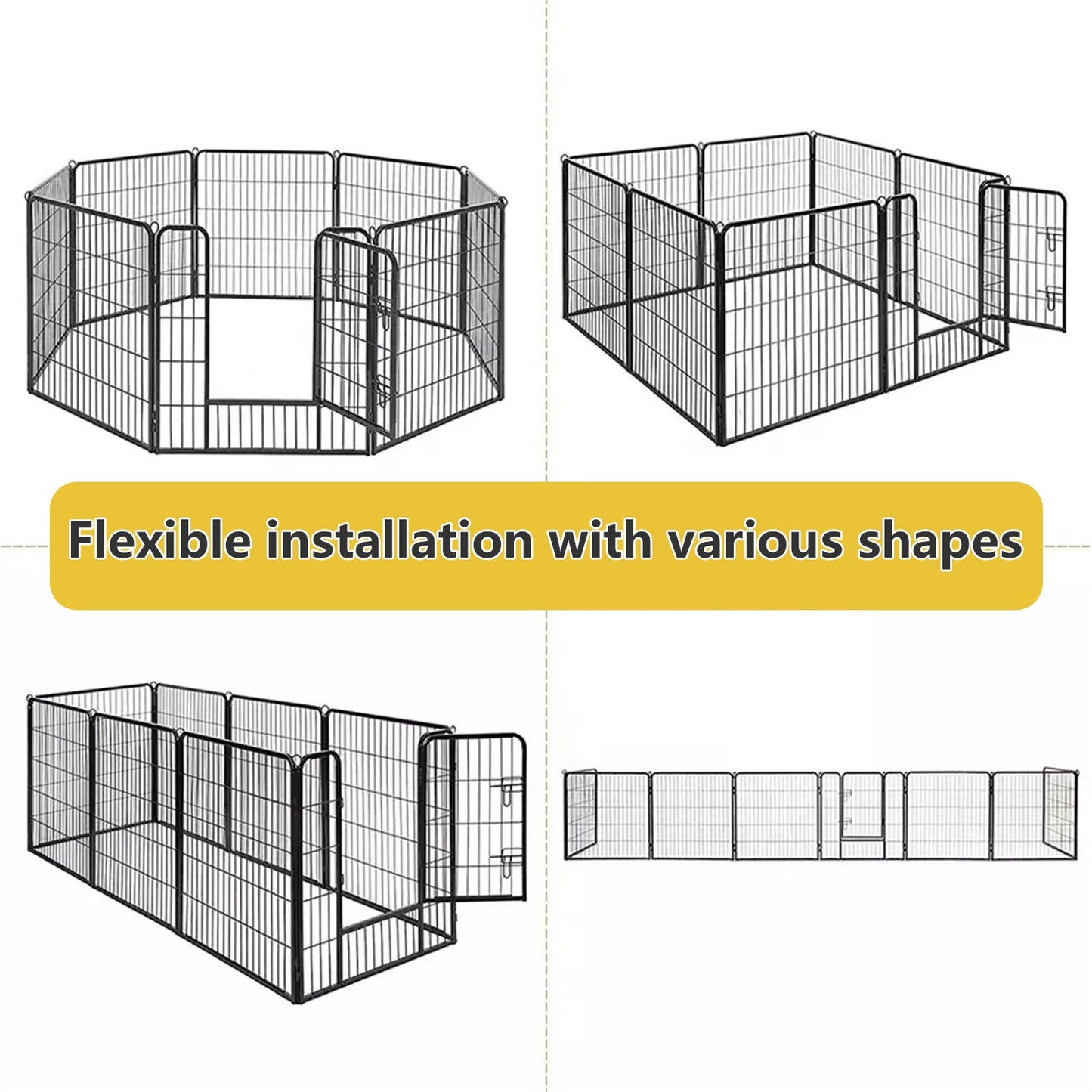 8 Panel Pet Dog Playpen Puppy Exercise Cage Enclosure Fence Foldable Play Pen L - DogsDomain.com.au