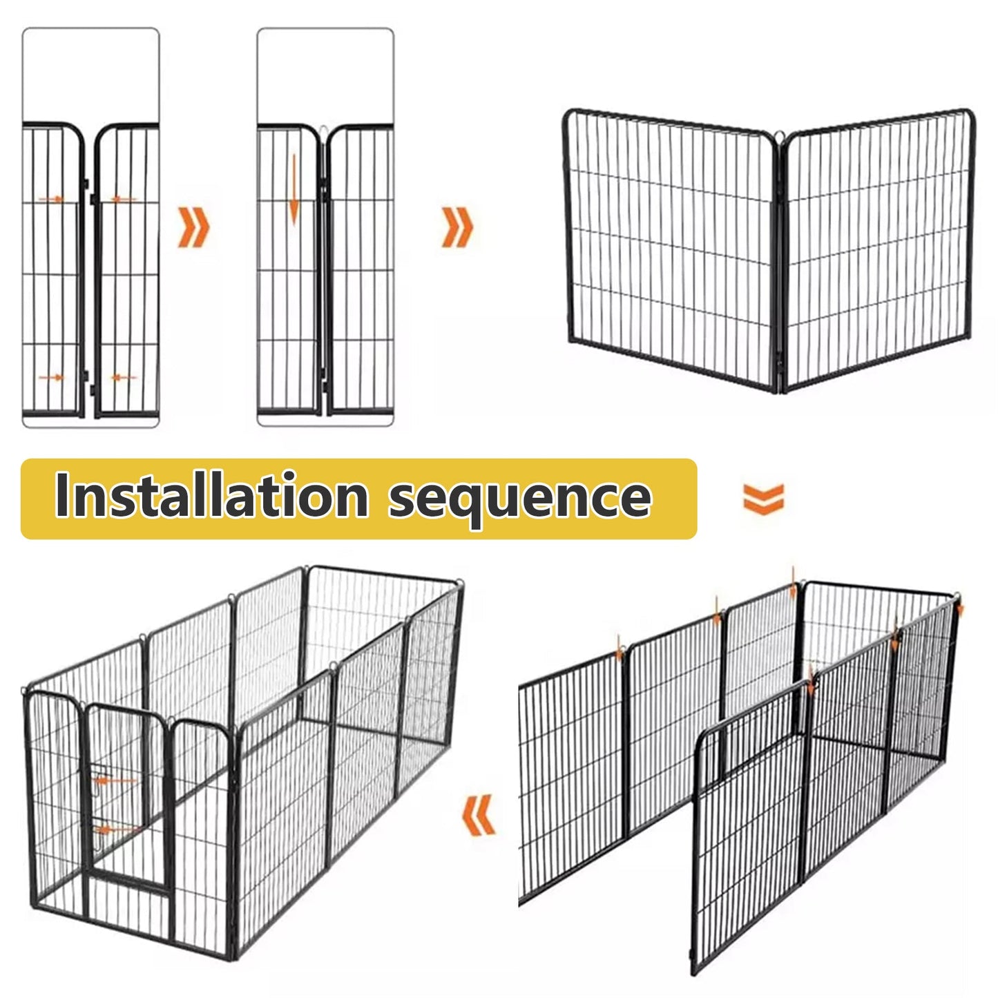 8 Panel Pet Dog Playpen Puppy Exercise Cage Enclosure Fence Foldable Play Pen L - DogsDomain.com.au