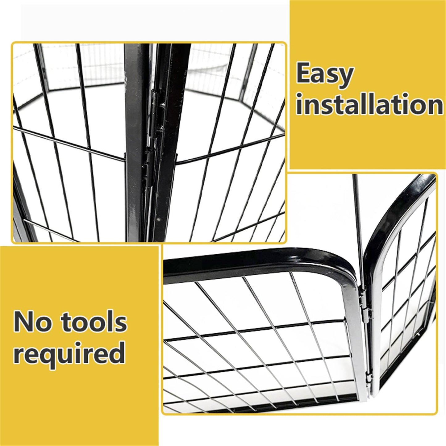 8 Panel Pet Dog Playpen Puppy Exercise Cage Enclosure Fence Foldable Play Pen L - DogsDomain.com.au