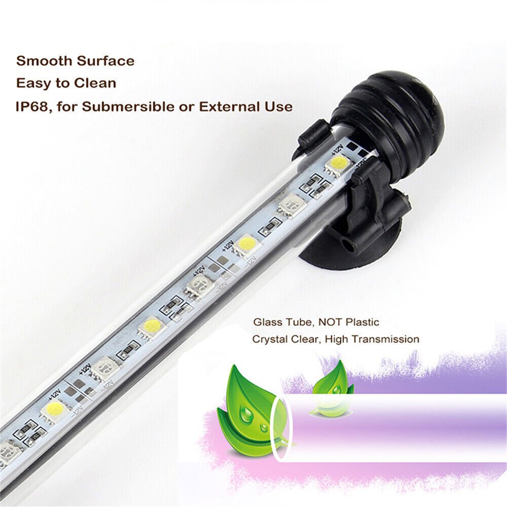 9LED Aquarium Fish Tank LED Light Bar Lamp 18cm Pool Submersible Waterproof Cool White - DogsDomain.com.au
