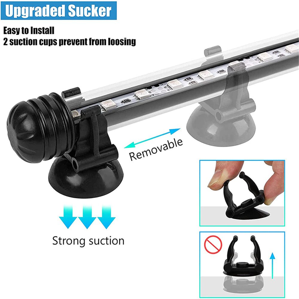 9LED Aquarium Fish Tank LED Light Bar Lamp 18cm Pool Submersible Waterproof Cool White - DogsDomain.com.au