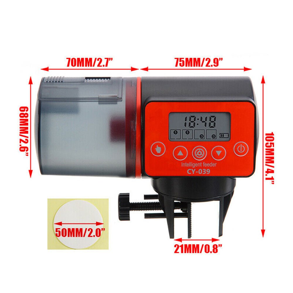 Automatic LCD Fish Feeder Smart Auto Food Dispenser Feeding Timer Aquarium Tank - DogsDomain.com.au