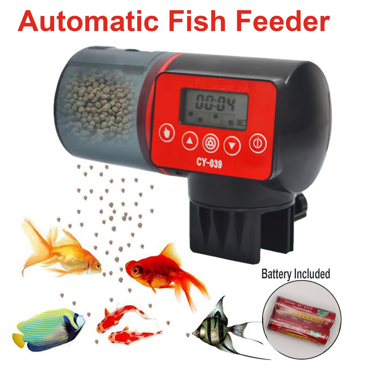 Automatic LCD Fish Feeder Smart Auto Food Dispenser Feeding Timer Aquarium Tank - DogsDomain.com.au