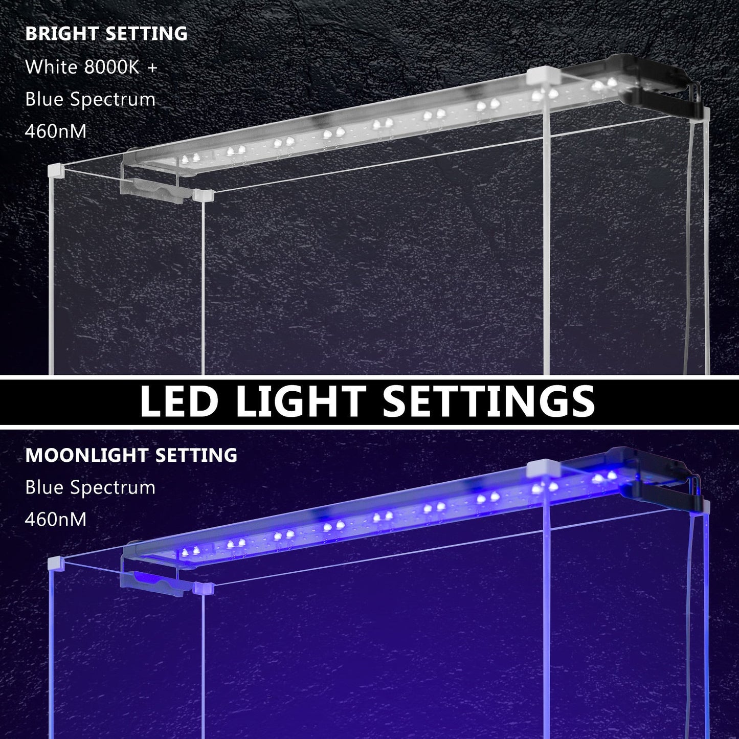 Dynamic Power 2 Set 18W Aquarium Blue White LED Light for Tank 75-95cm - DogsDomain.com.au