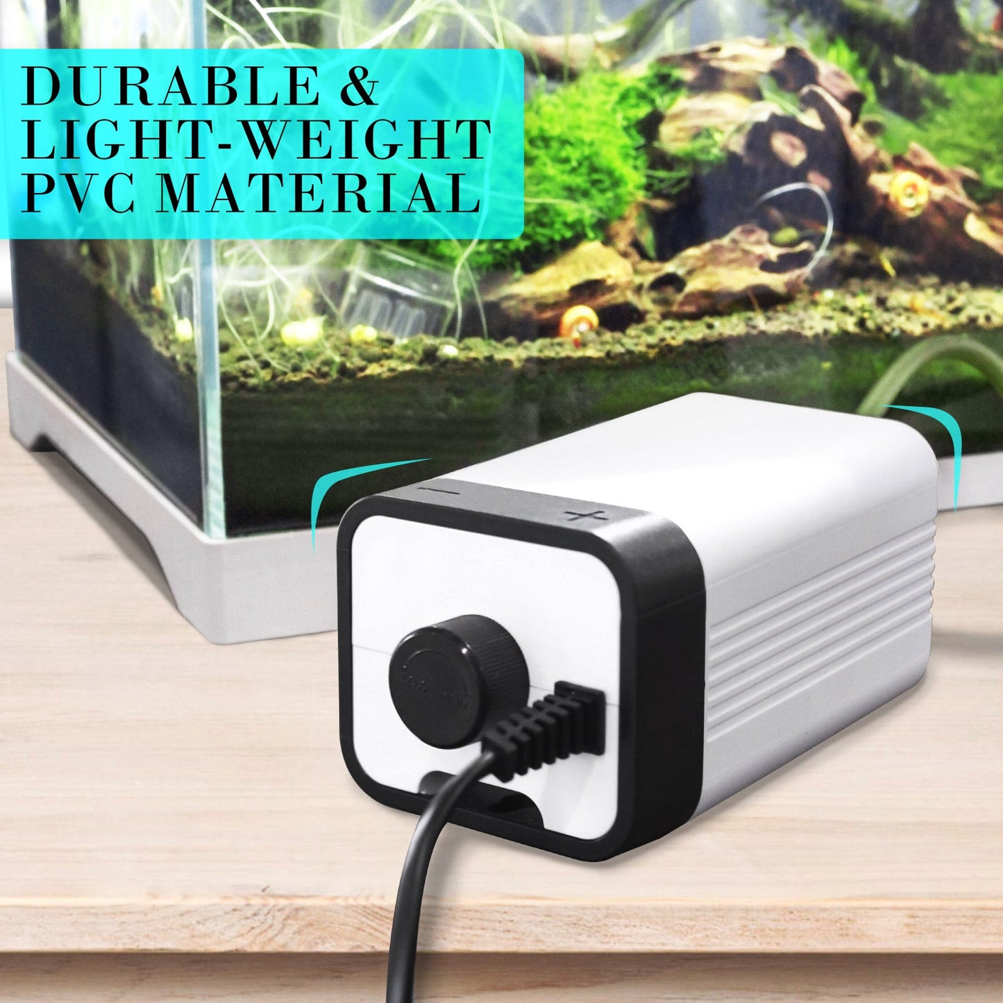 Dynamic Power Aquarium Air Pump Oxygen Hydroponic 2 Outlet 180L/H 4W - DogsDomain.com.au