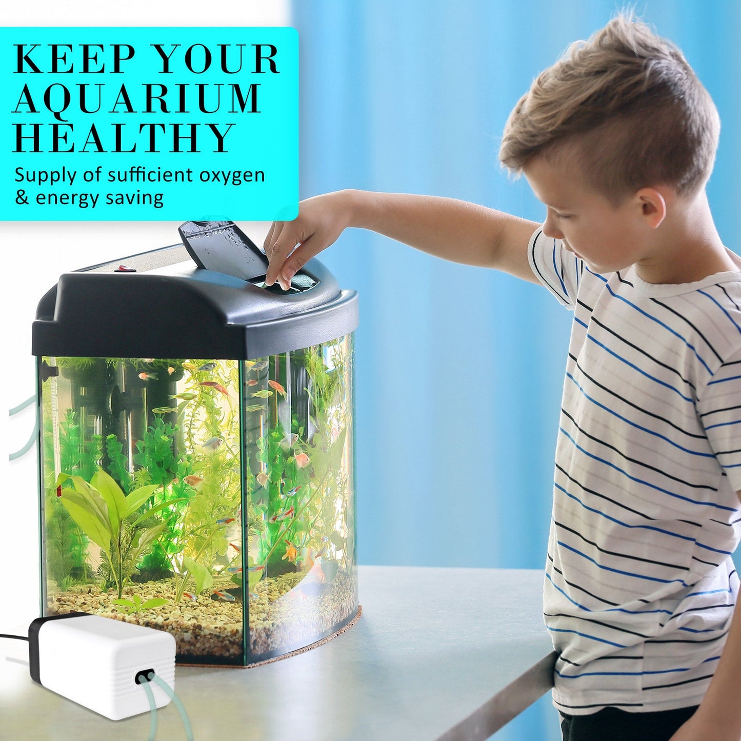 Dynamic Power Aquarium Air Pump Oxygen Hydroponic 2 Outlet 180L/H 4W - DogsDomain.com.au