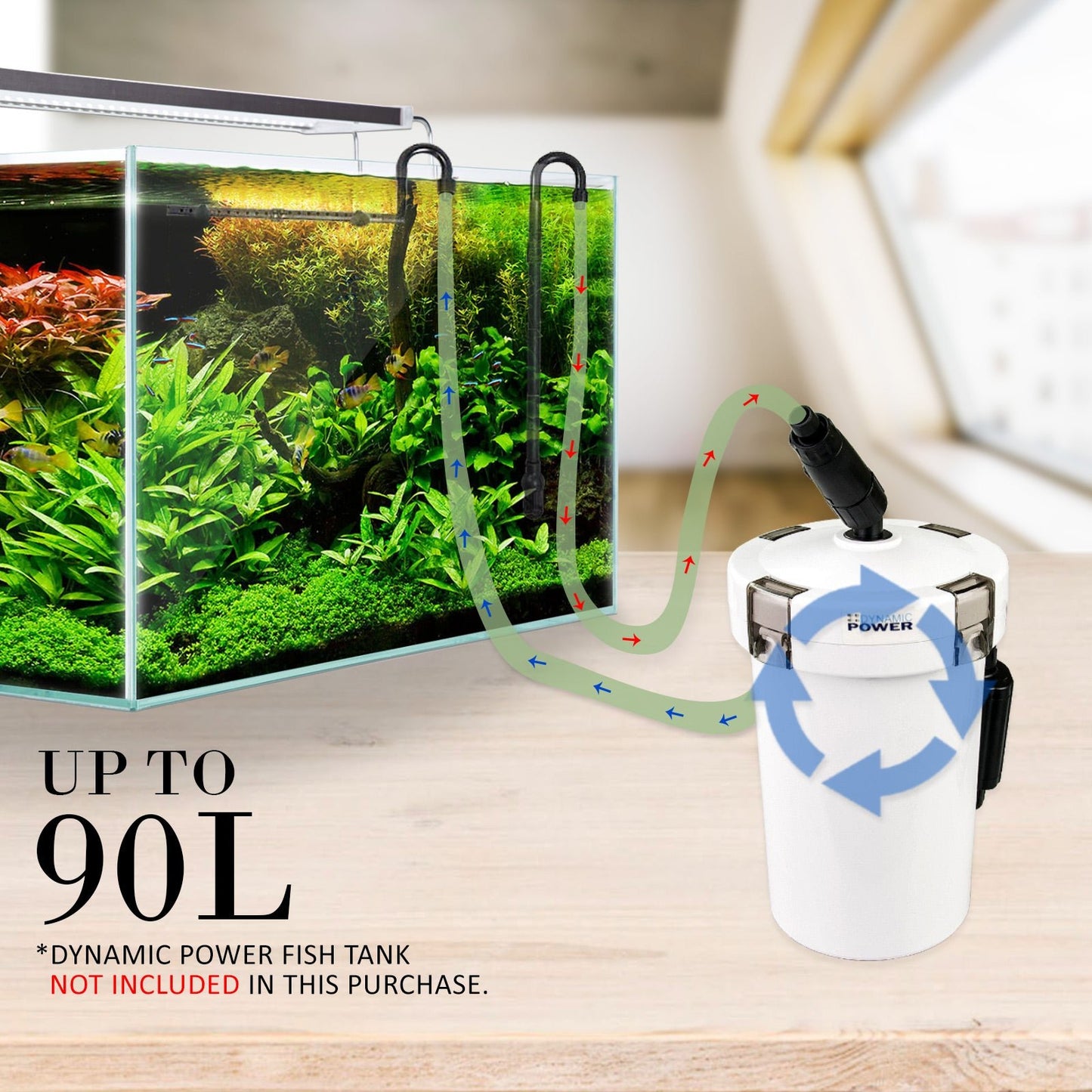 Dynamic Power Aquarium External Canister Filter 400L/H - DogsDomain.com.au
