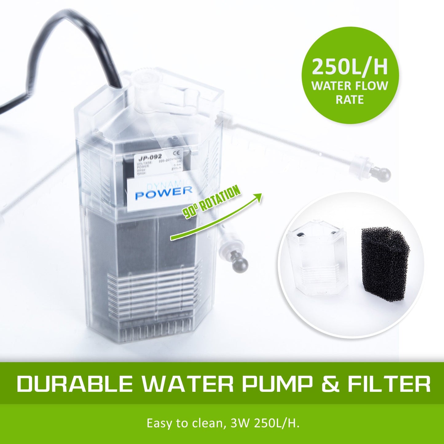 Dynamic Power Aquarium Fish Tank 16L Starfire Glass - DogsDomain.com.au