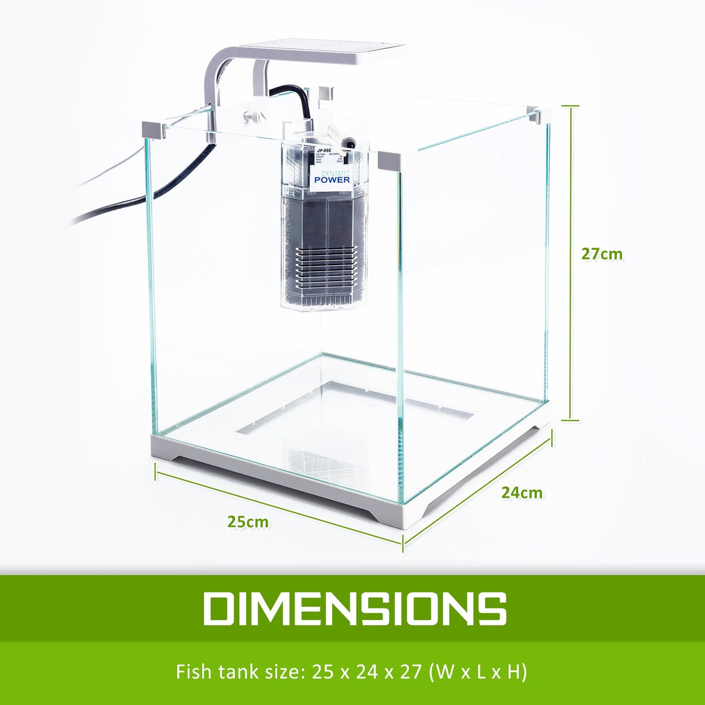 Dynamic Power Aquarium Fish Tank 16L Starfire Glass - DogsDomain.com.au