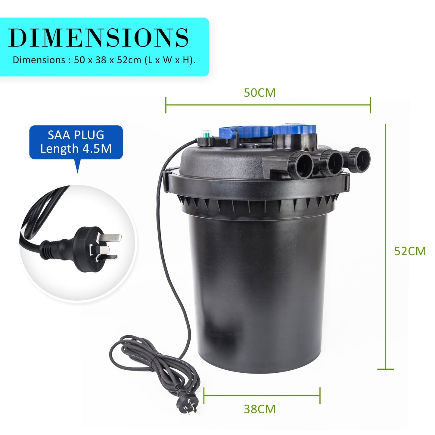 Dynamic Power Aquarium Garden UV Light Pond Filter Set 10000L/H - DogsDomain.com.au