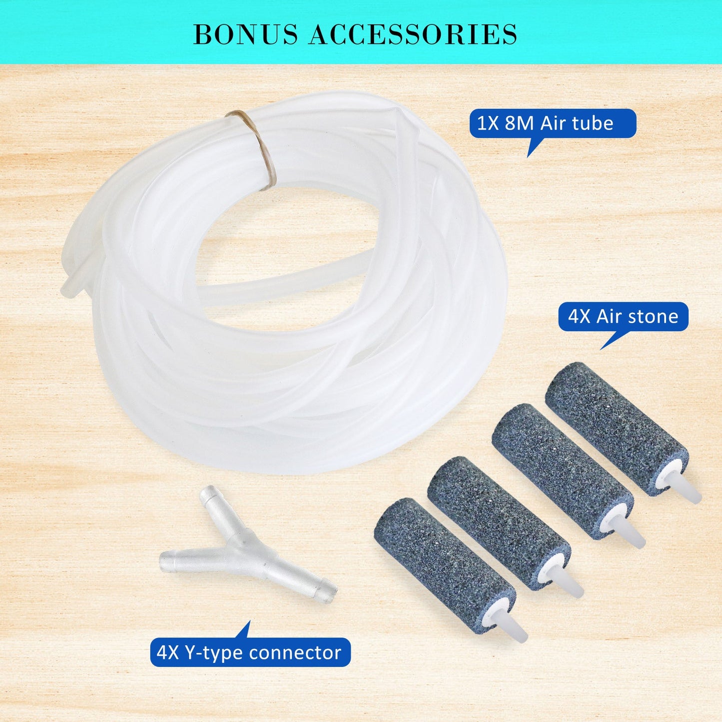 Dynamic Power White Aquarium Air Pump Oxygen Hydroponic 4 Outlet 670L/H 8W - DogsDomain.com.au