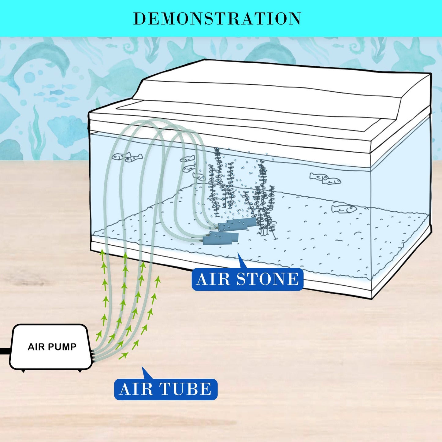 Dynamic Power White Aquarium Air Pump Oxygen Hydroponic 4 Outlet 670L/H 8W - DogsDomain.com.au
