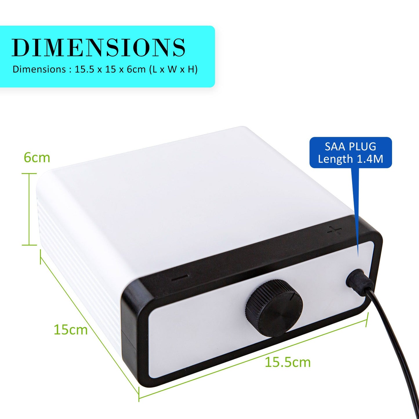 Dynamic Power White Aquarium Air Pump Oxygen Hydroponic 4 Outlet 670L/H 8W - DogsDomain.com.au