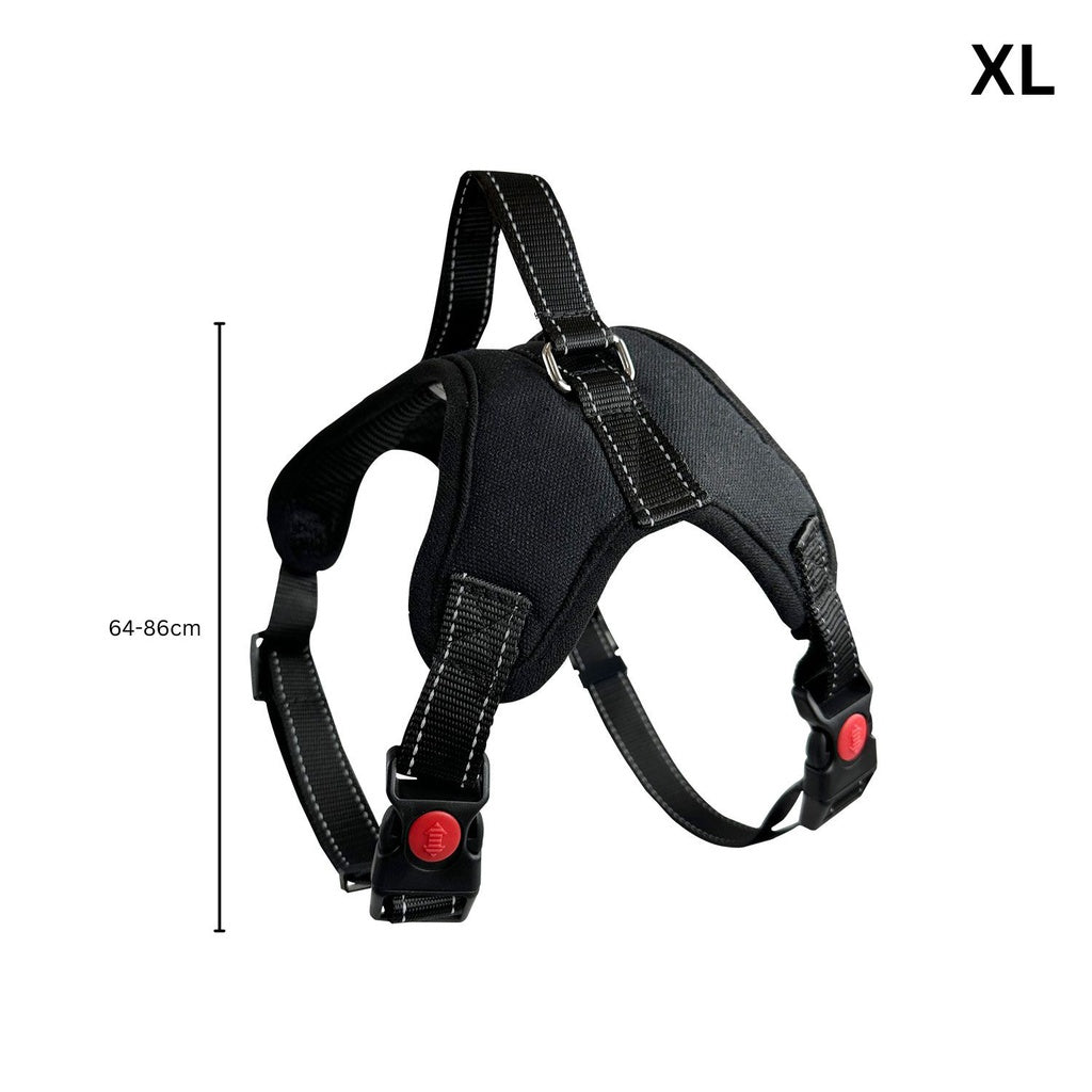 FLOOFI Dog Harness XL Size (Black) - DogsDomain.com.au