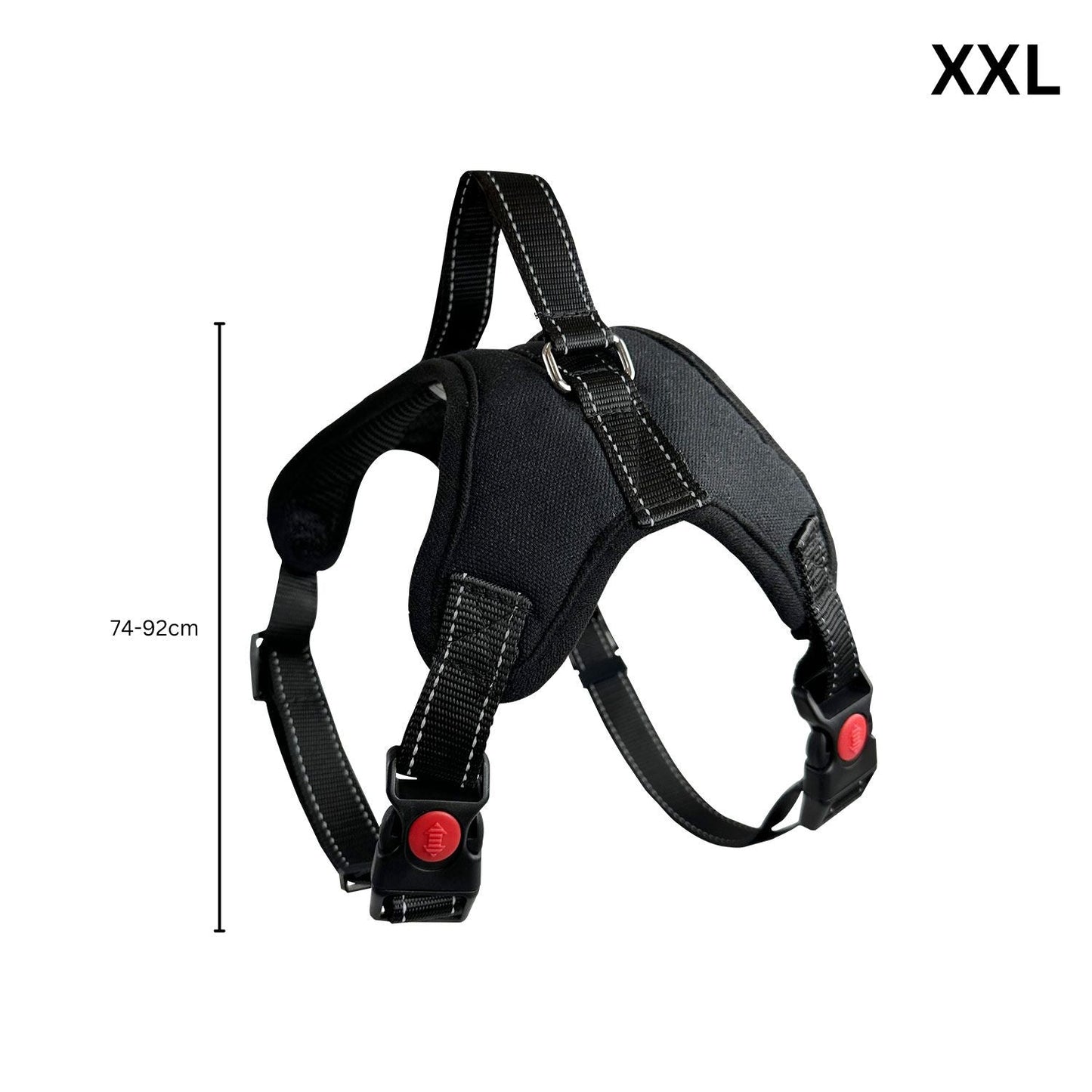 FLOOFI Dog Harness XXL Size (Black) FI-PC-165-XL - DogsDomain.com.au