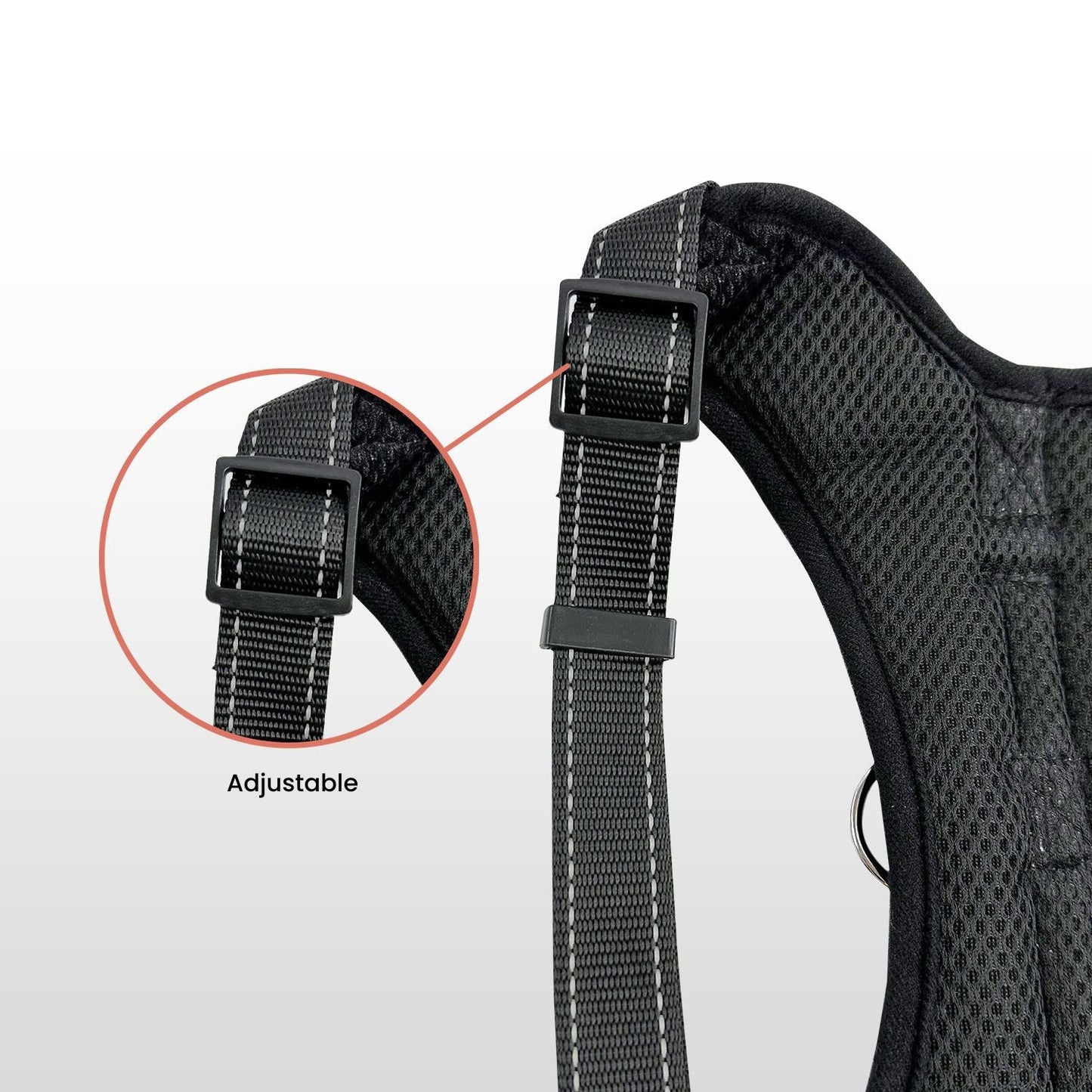 FLOOFI Dog Harness XXL Size (Black) FI-PC-165-XL - DogsDomain.com.au