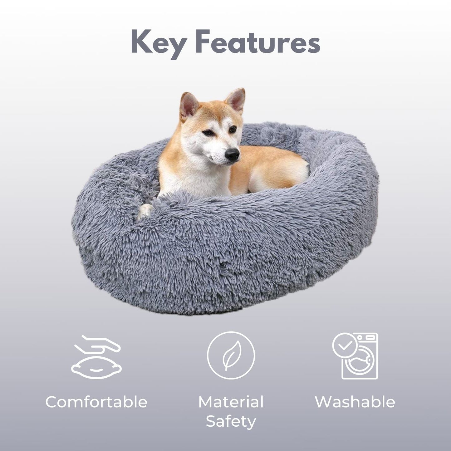 Floofi Pet Bed 70cm (Rose Gold) PT-PB-127-XL - DogsDomain.com.au