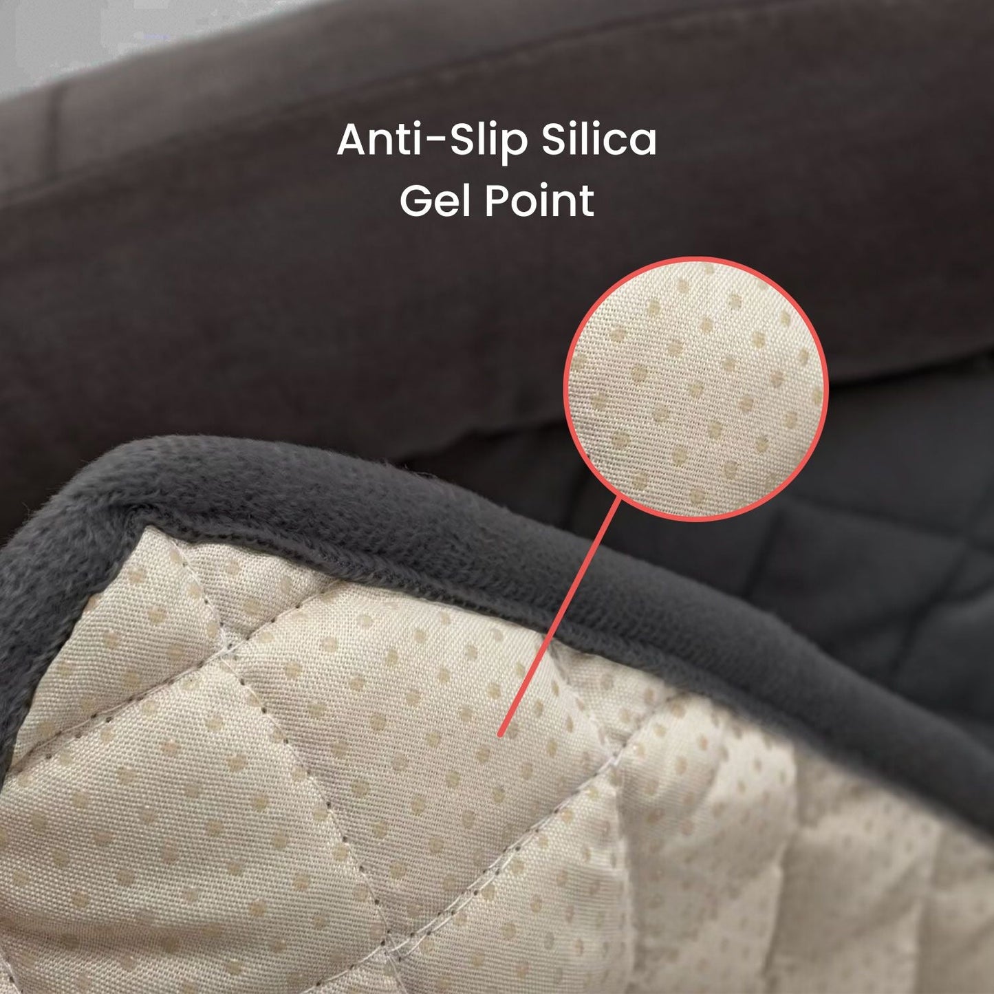 FLOOFI Pet Sofa Cover with Bolster L Size (Grey) FI-PSC-114-SMT - DogsDomain.com.au