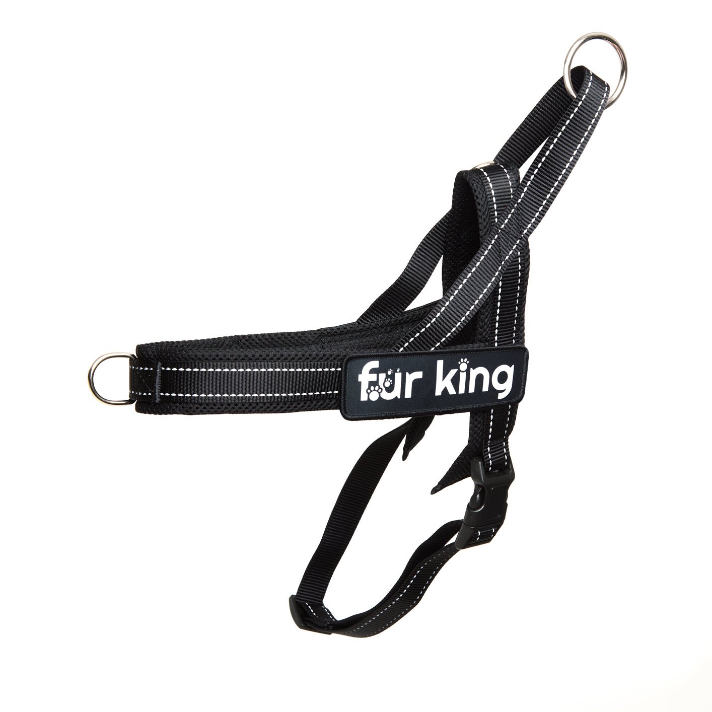 Fur King Signature Quick Fit Harness Large Black - DogsDomain.com.au