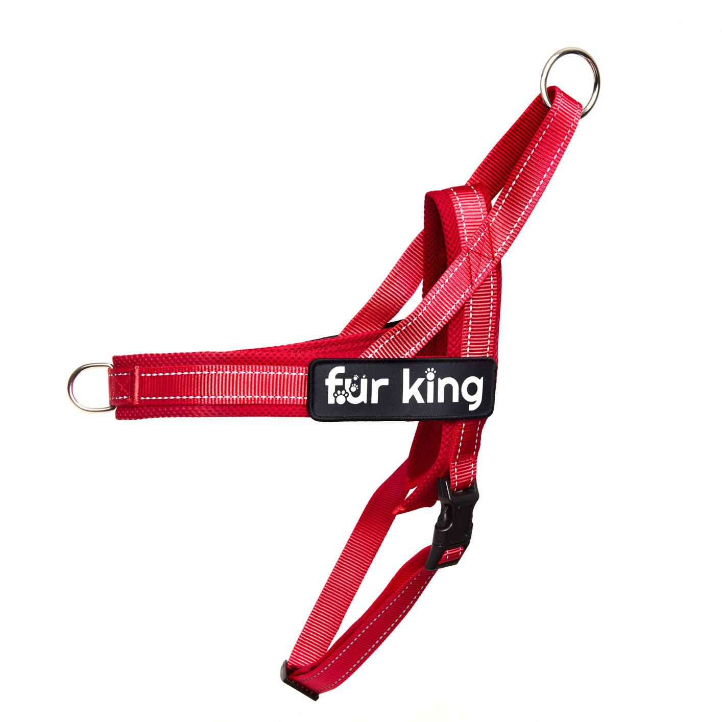 Fur King Signature Quick Fit Harness Medium Red - DogsDomain.com.au