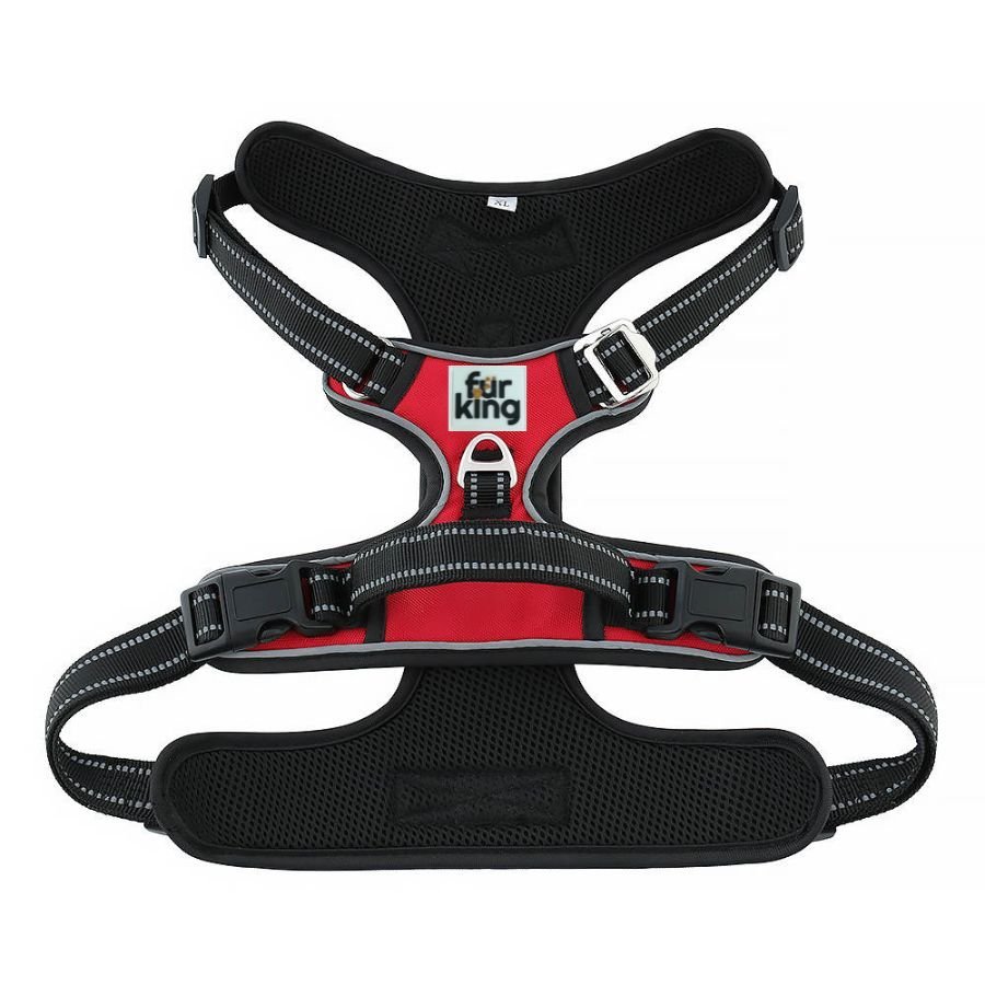 Fur King Ultimate No Pull Dog Harness - Small - Red - DogsDomain.com.au