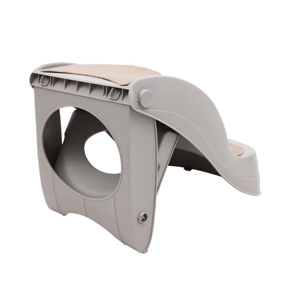 Furtastic 38cm Foldable Pet Stairs Ramp - Grey - DogsDomain.com.au