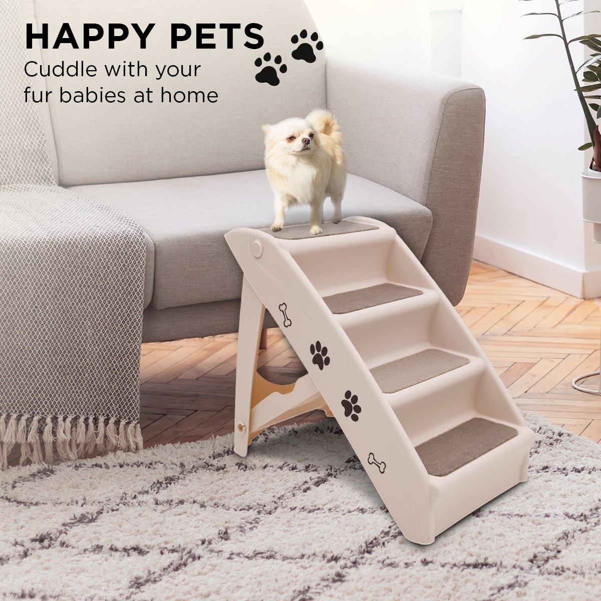 Furtastic 50cm Foldable Step Ladder Stairs - DogsDomain.com.au