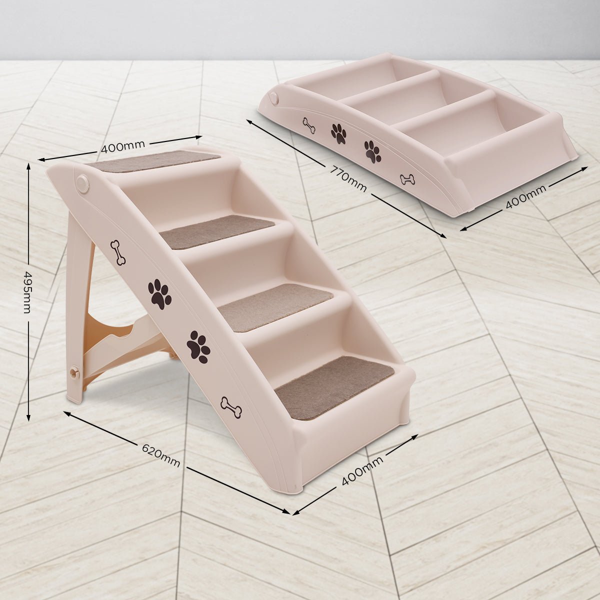 Furtastic 50cm Foldable Step Ladder Stairs - DogsDomain.com.au