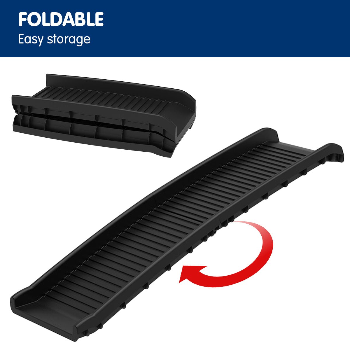 Furtastic Foldable Car Dog Ramp Vehicle Ladder Step Stairs - Black - DogsDomain.com.au
