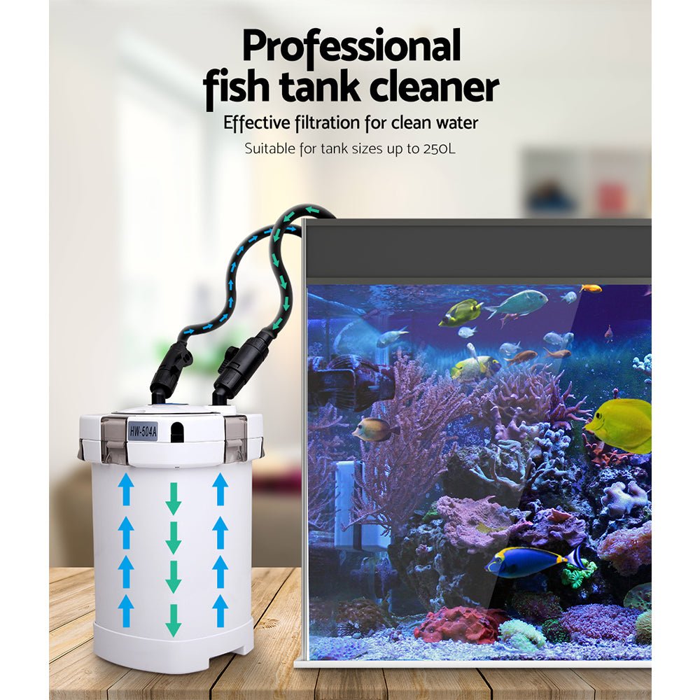 Giantz Aquarium External Canister Filter Aqua Fish Water Tank Sponge Pond 1250L - DogsDomain.com.au