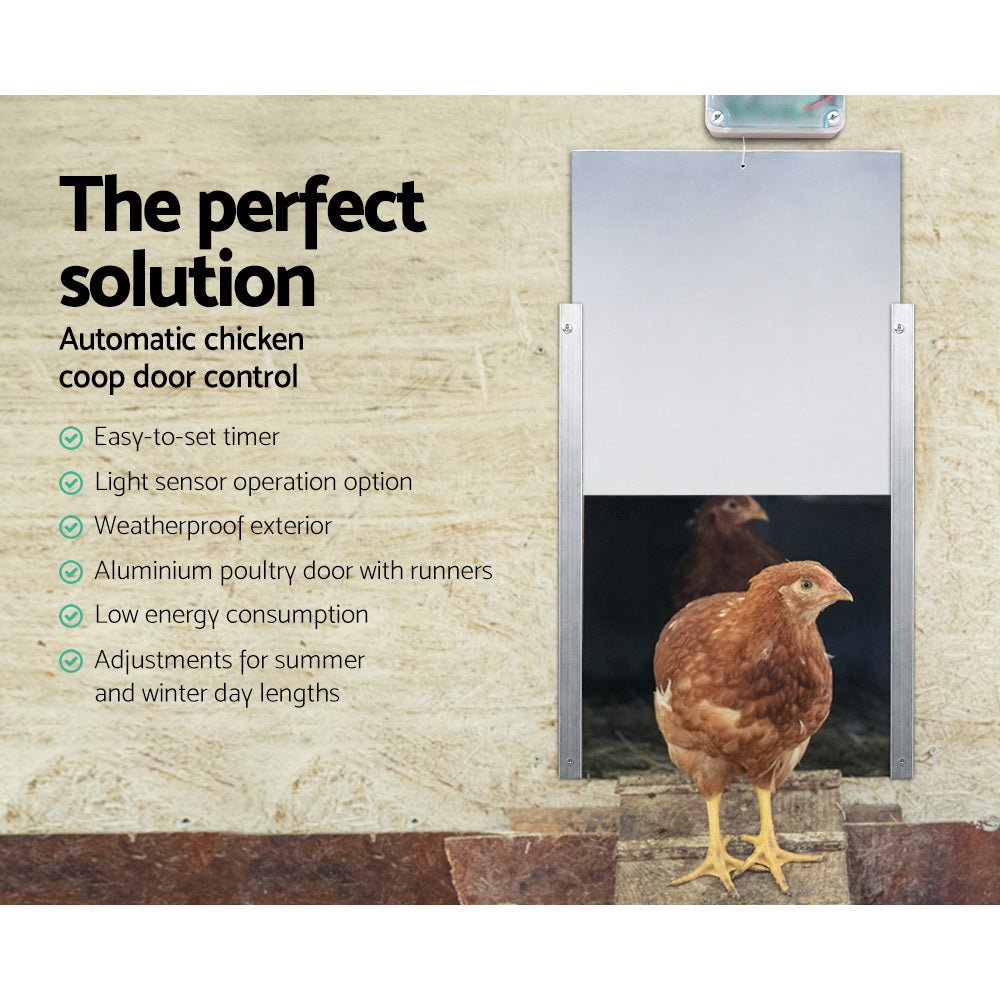 Giantz Automatic Chicken Coop Door Opener Cage Closer - DogsDomain.com.au