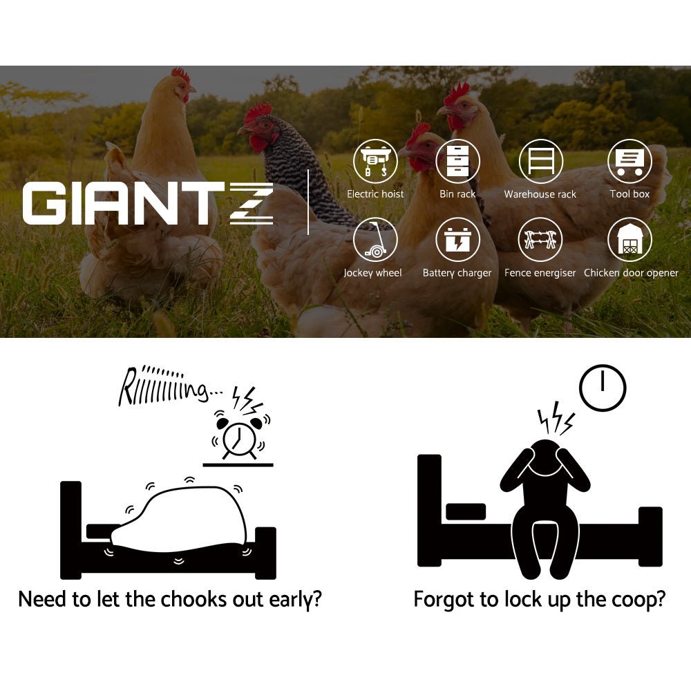 Giantz Automatic Chicken Coop Door Opener Cage Closer - DogsDomain.com.au