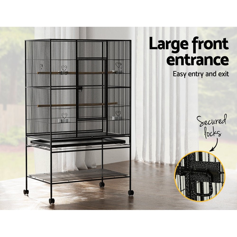 i.Pet Bird Cage Pet Cages Aviary 137CM Large Travel Stand Budgie Parrot Toys - DogsDomain.com.au
