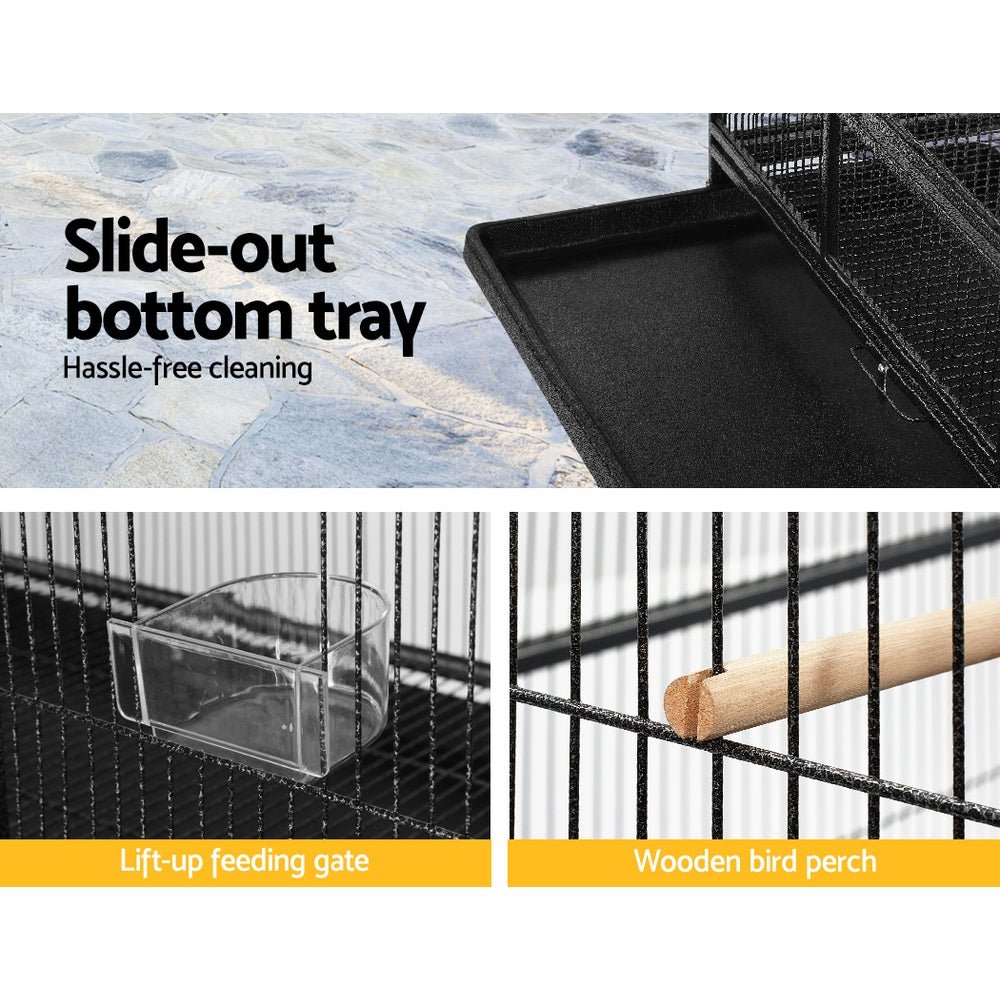 i.Pet Bird Cage Pet Cages Aviary 137CM Large Travel Stand Budgie Parrot Toys - DogsDomain.com.au