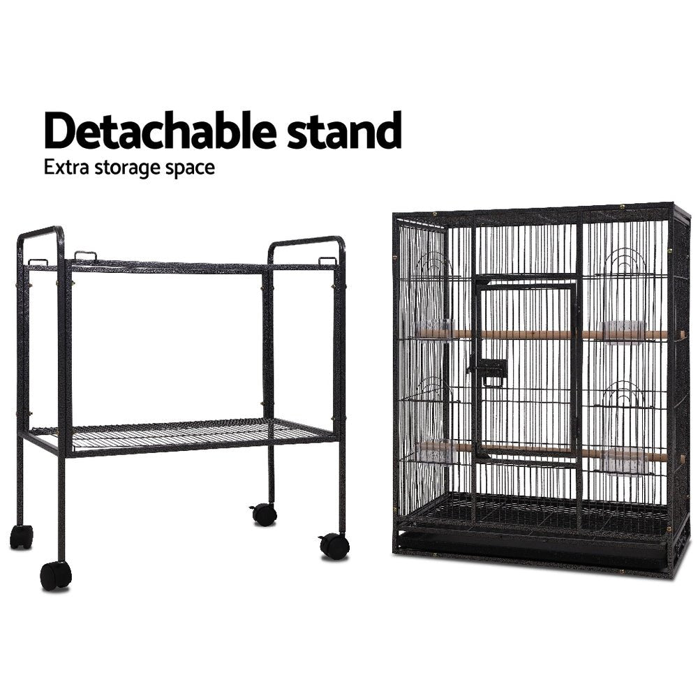 i.Pet Bird Cage Pet Cages Aviary 144CM Large Travel Stand Budgie Parrot Toys - DogsDomain.com.au