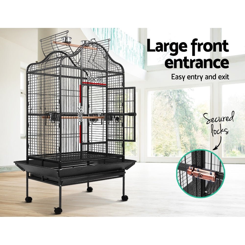 i.Pet Bird Cage Pet Cages Aviary 168CM Large Travel Stand Budgie Parrot Toys - DogsDomain.com.au