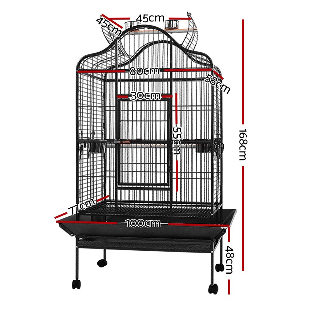 i.Pet Bird Cage Pet Cages Aviary 168CM Large Travel Stand Budgie Parrot Toys - DogsDomain.com.au