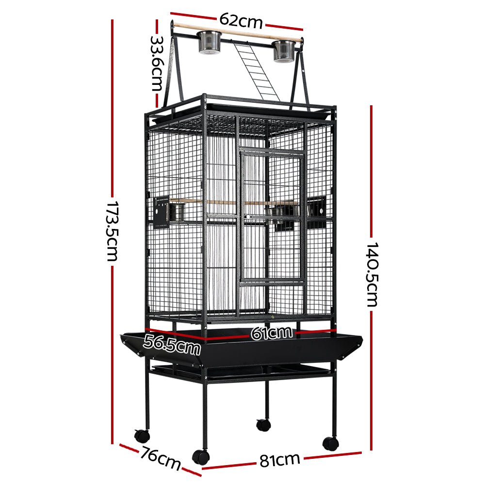 i.Pet Bird Cage Pet Cages Aviary 173CM Large Travel Stand Budgie Parrot Toys - DogsDomain.com.au