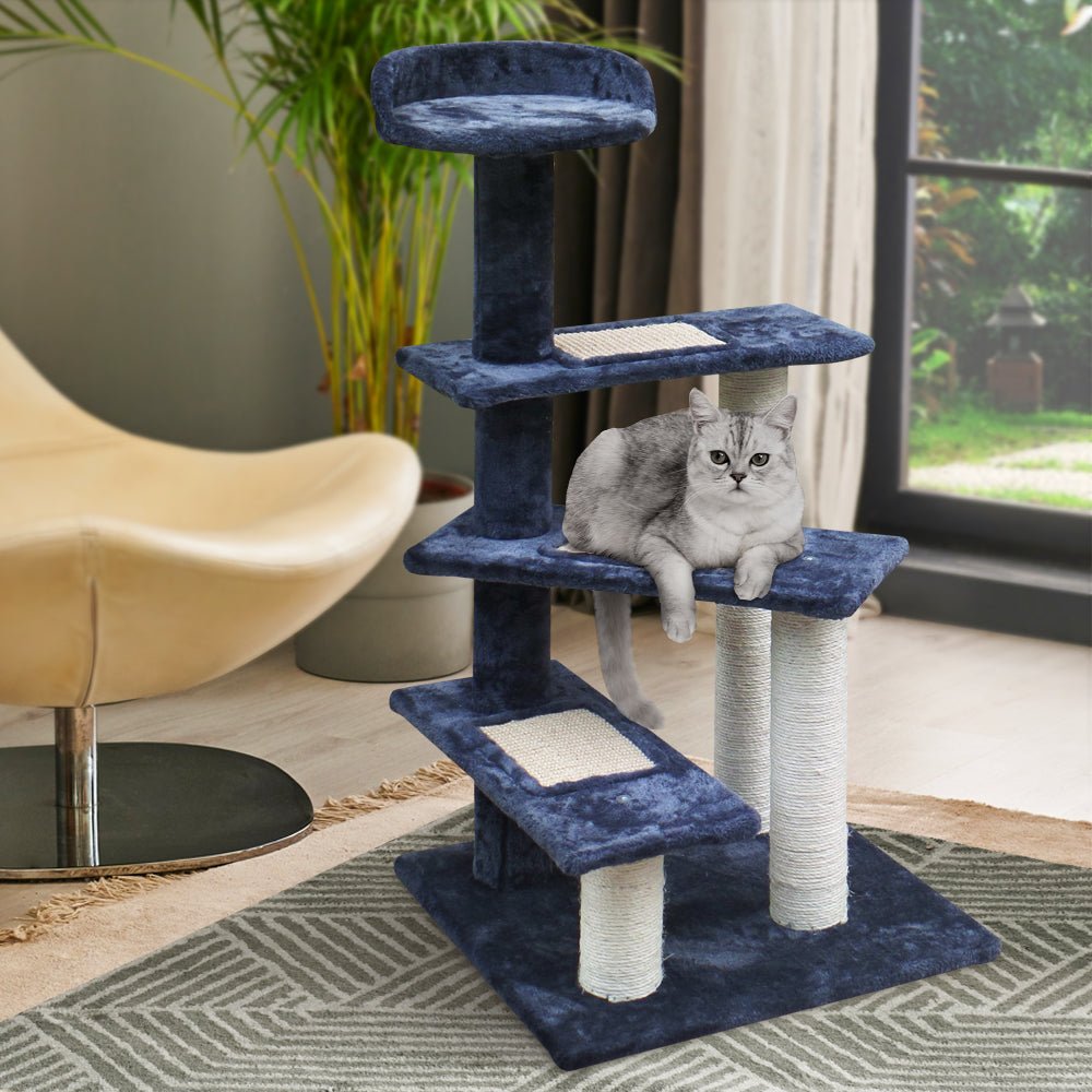 i.Pet Cat Tree 100cm Trees Scratching Post Scratcher Tower Condo House Furniture Wood Steps - DogsDomain.com.au