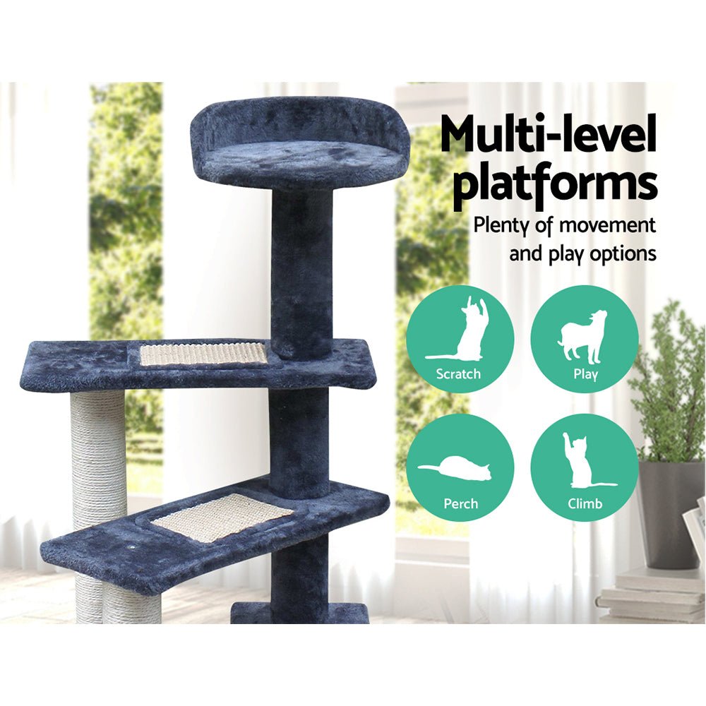 i.Pet Cat Tree 100cm Trees Scratching Post Scratcher Tower Condo House Furniture Wood Steps - DogsDomain.com.au