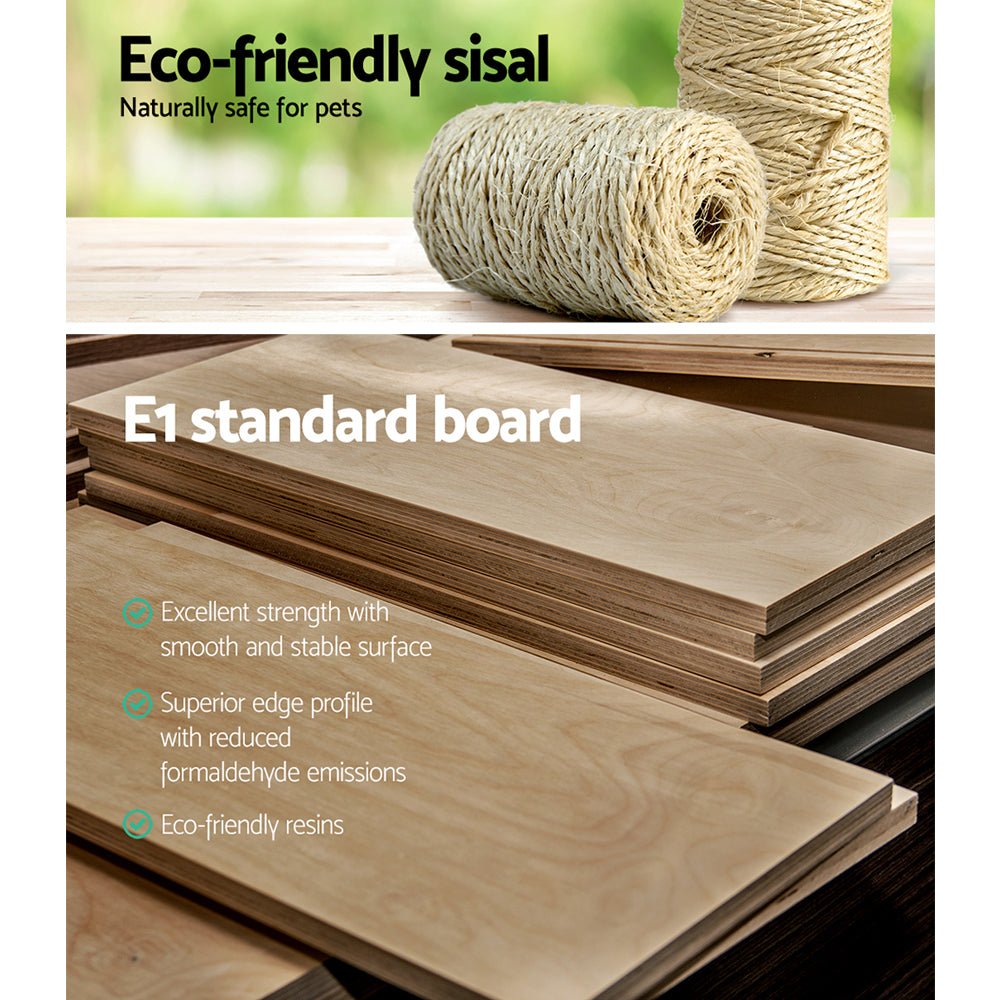 i.Pet Cat Tree 120cm Trees Scratching Post Scratcher Tower Condo House Furniture Wood 120cm - DogsDomain.com.au