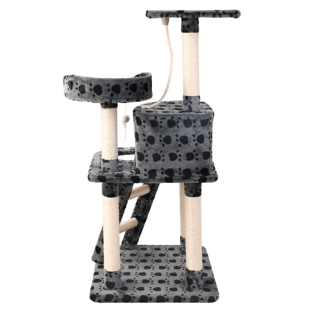 i.Pet Cat Tree 120cm Trees Scratching Post Scratcher Tower Condo House Furniture Wood 120cm - DogsDomain.com.au