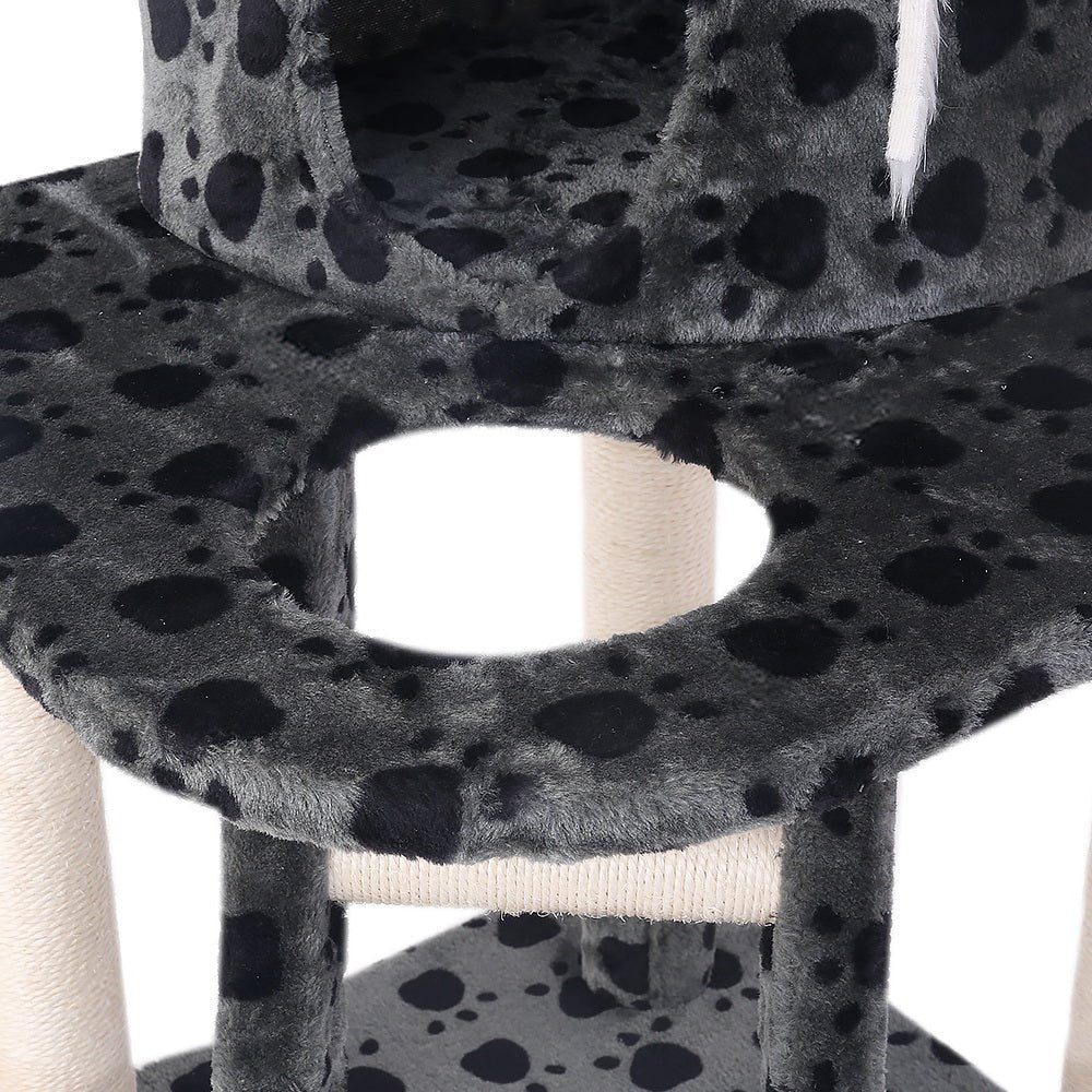 i.Pet Cat Tree 120cm Trees Scratching Post Scratcher Tower Condo House Furniture Wood 120cm - DogsDomain.com.au