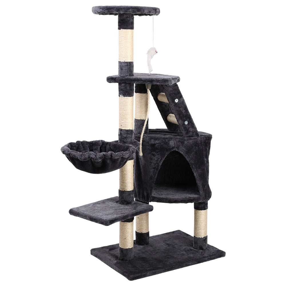 i.Pet Cat Tree 120cm Trees Scratching Post Scratcher Tower Condo House Furniture Wood Multi Level - DogsDomain.com.au
