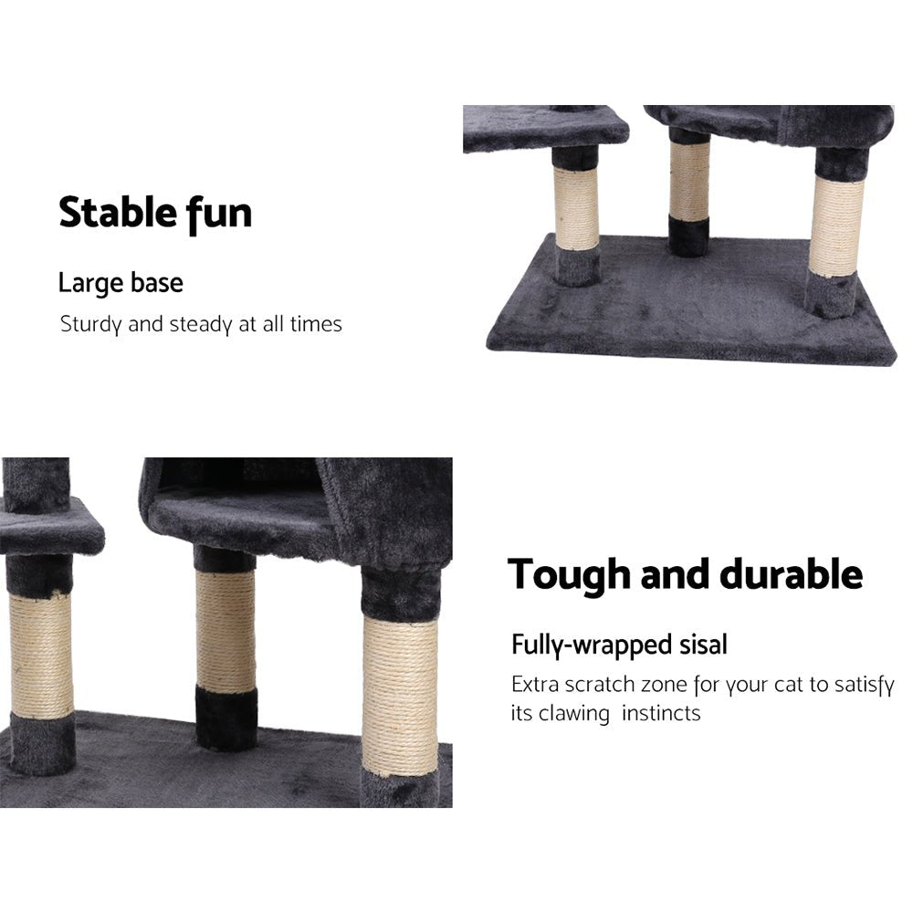 i.Pet Cat Tree 120cm Trees Scratching Post Scratcher Tower Condo House Furniture Wood Multi Level - DogsDomain.com.au