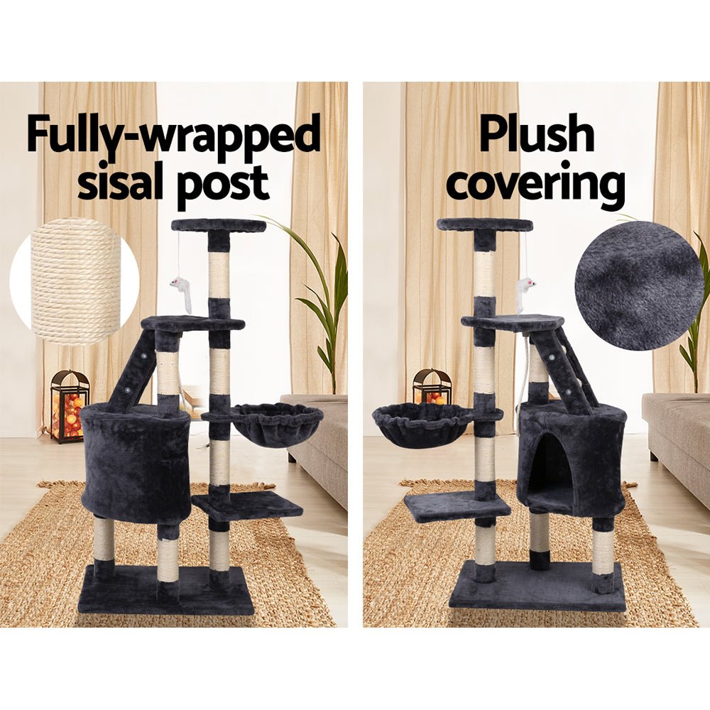 i.Pet Cat Tree 120cm Trees Scratching Post Scratcher Tower Condo House Furniture Wood Multi Level - DogsDomain.com.au