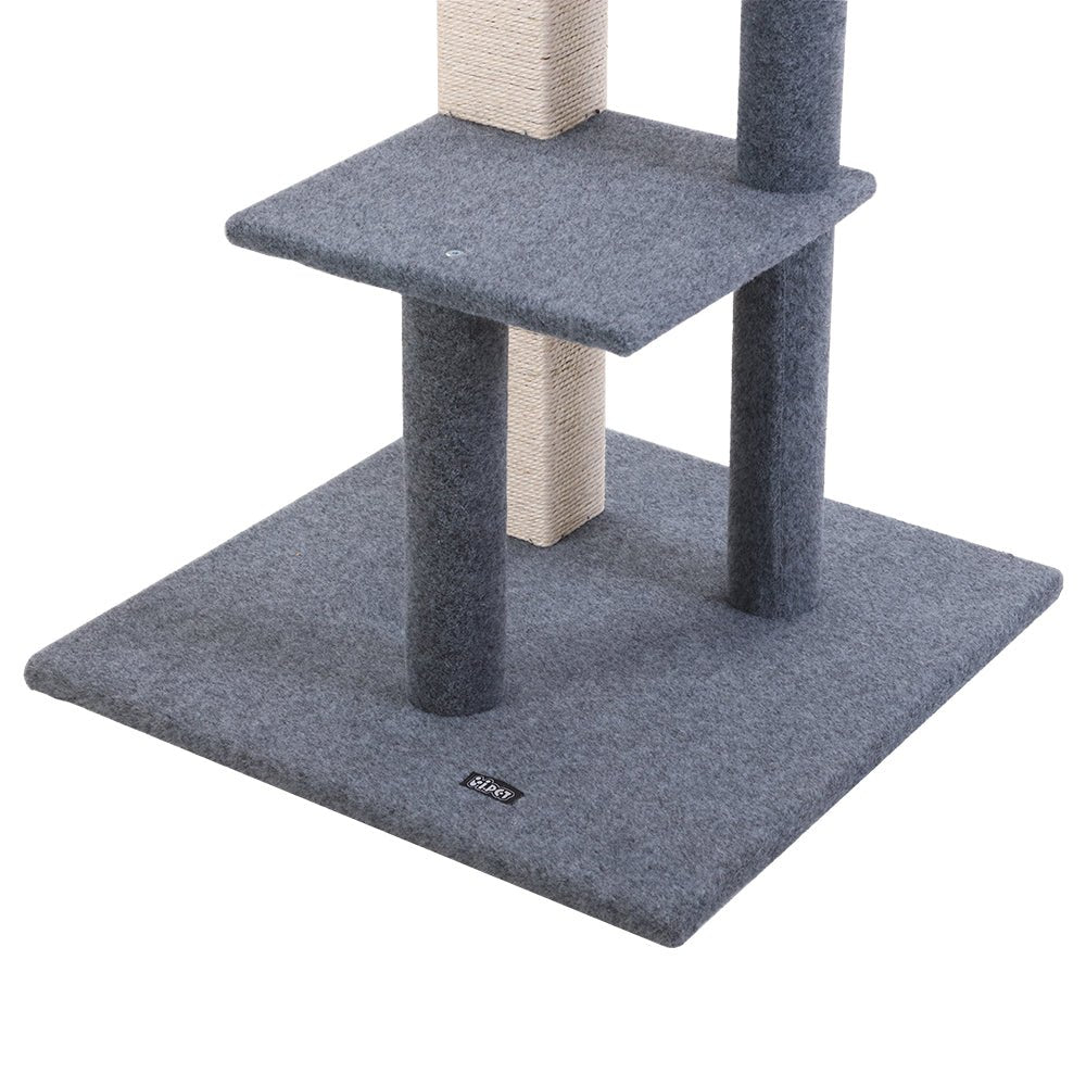 i.Pet Cat Tree 124cm Trees Scratching Post Scratcher Tower Condo House Furniture Wood Steps - DogsDomain.com.au